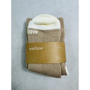 Wello Tan White Compression Socks 18-25 mmhg Size L NWT